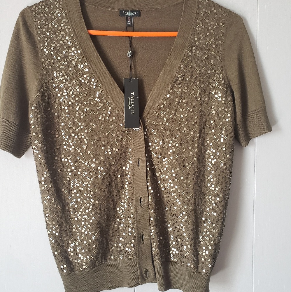 Olive button up blouse